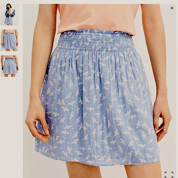 NWT LOFT smocked butterfly skirt size L - Picture 9 of 9
